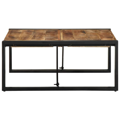 Mesa De Centro 80x80x35 Cm Madera Maciza De Mango Rugosa_1