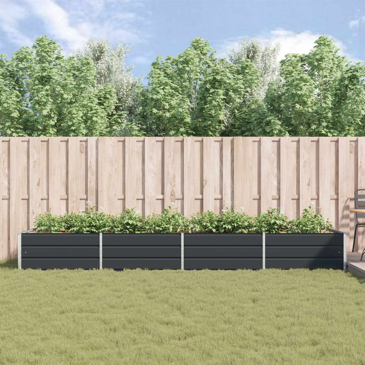Jardinera Gris Antracita 385 X 100 X 45 Cm Acero Galvanizado_3