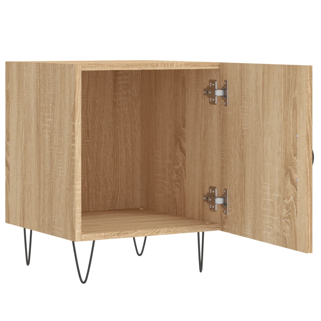 Mesita De Noche Madera De Ingeniería Roble Sonoma 40x40x50 Cm_3