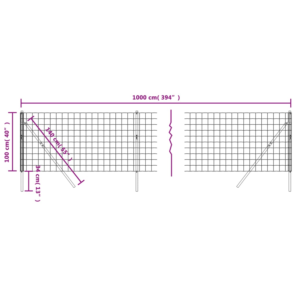 Cerca De Alambre De Acero Galvanizado Verde 1x10 M / Vetonek_2