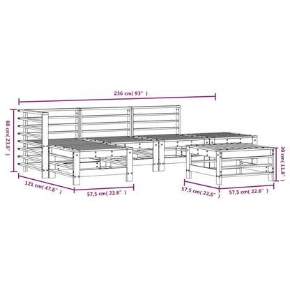 Vidaxl Juego De Muebles De Jardín 6 Piezas Madera Maciza De Pino_2