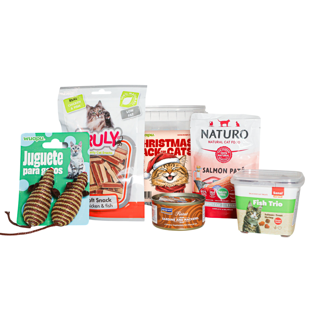 Christmas Pack Para Gato De Wuapu Con Snacks, Juguetes Y Alimento Húmedo_0