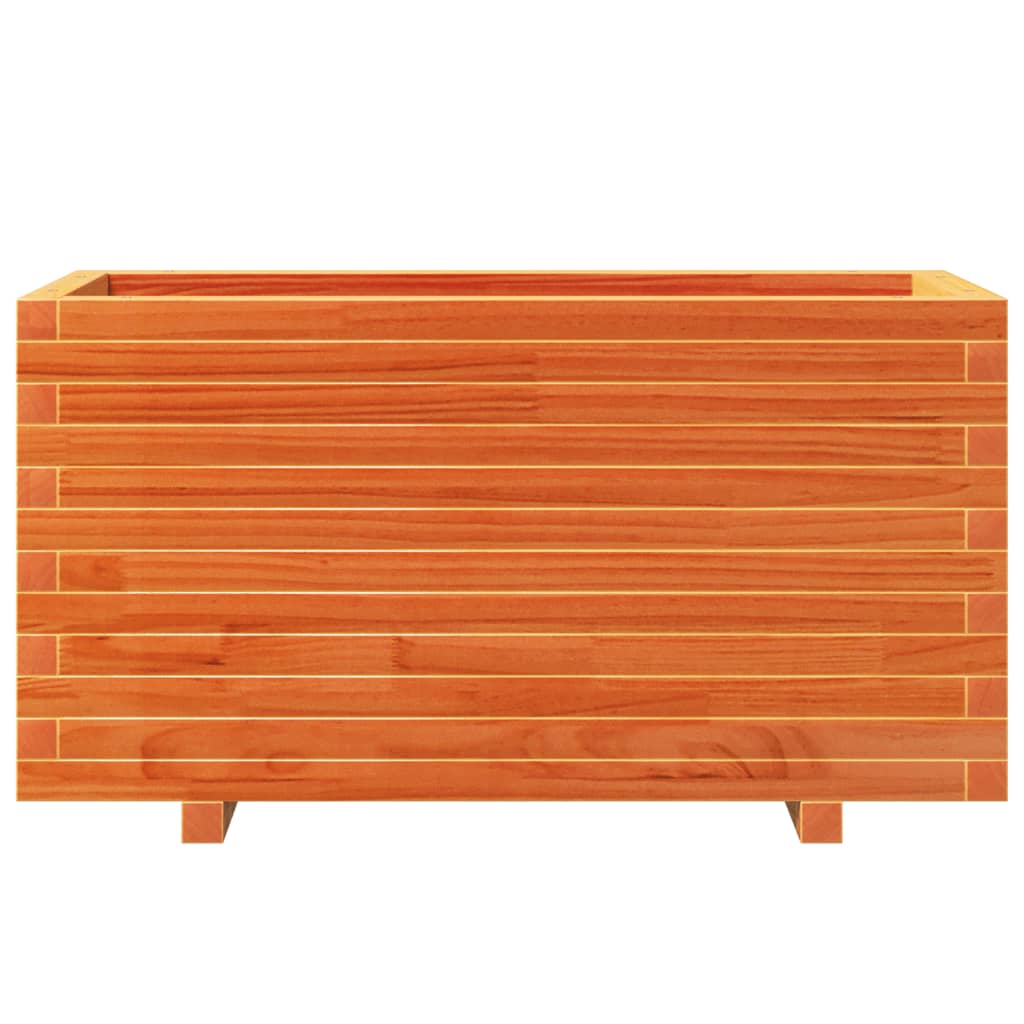 Jardinera Madera Maciza De Pino Marrón Cera 90x40x49,5 Cm_4