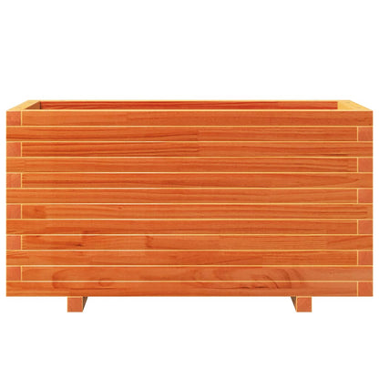 Jardinera Madera Maciza De Pino Marrón Cera 90x40x49,5 Cm_4