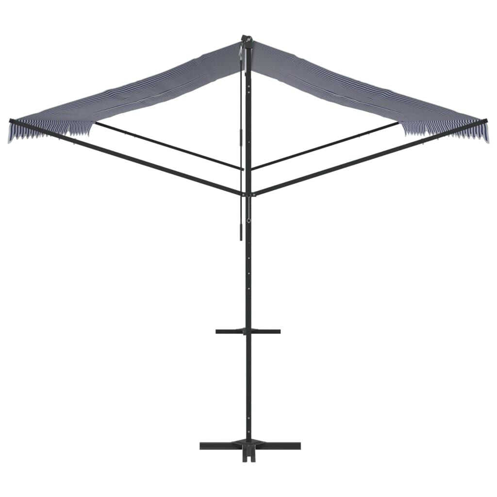 Vidaxl Toldo De Pie Tela Y Acero Azul Y Blanco 500x300 Cm_3