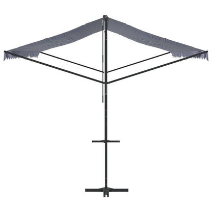 Vidaxl Toldo De Pie Tela Y Acero Azul Y Blanco 500x300 Cm_3