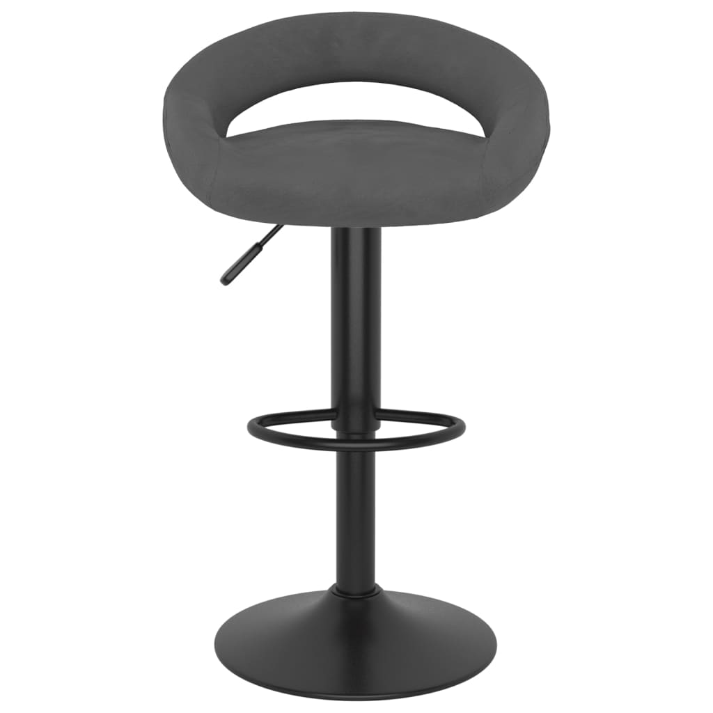 Taburetes De Cocina 2 Unidades Terciopelo Gris Oscuro_2