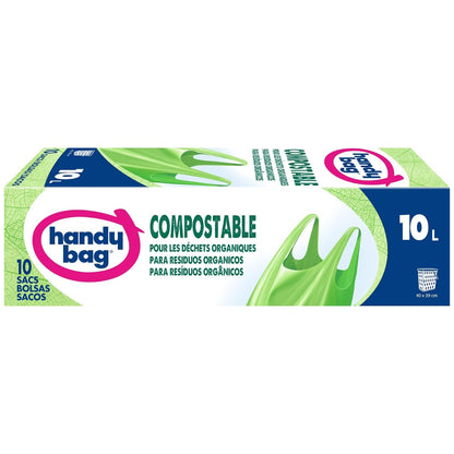 Bolsas asas compostables 10L Handy Bag 10 uds 100% compostables