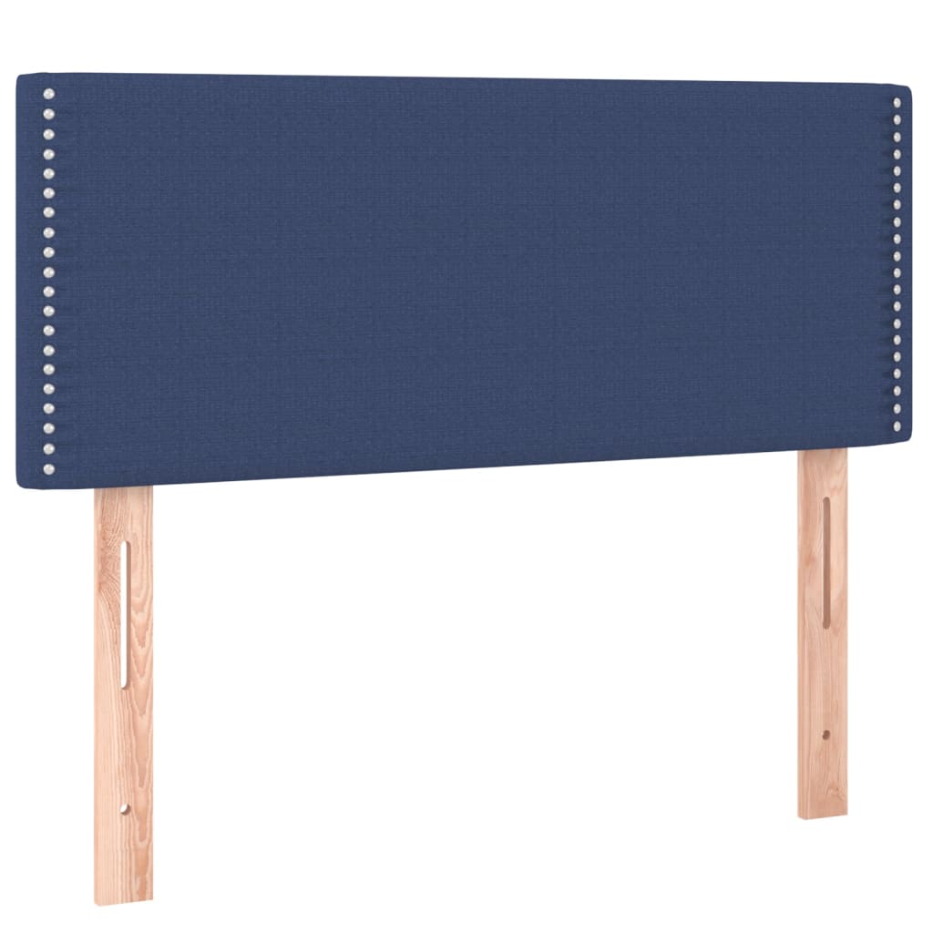 Cama Box Spring Con Colchón Y Led Tela Azul 90x190 Cm / Vetonek_4