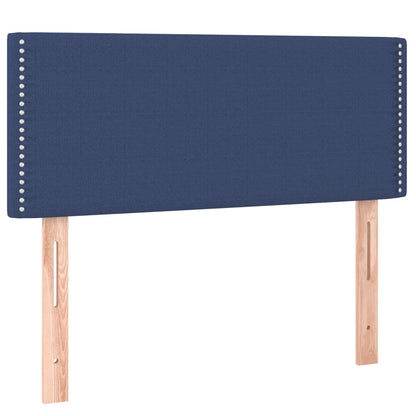 Cama Box Spring Con Colchón Y Led Tela Azul 90x190 Cm / Vetonek_4