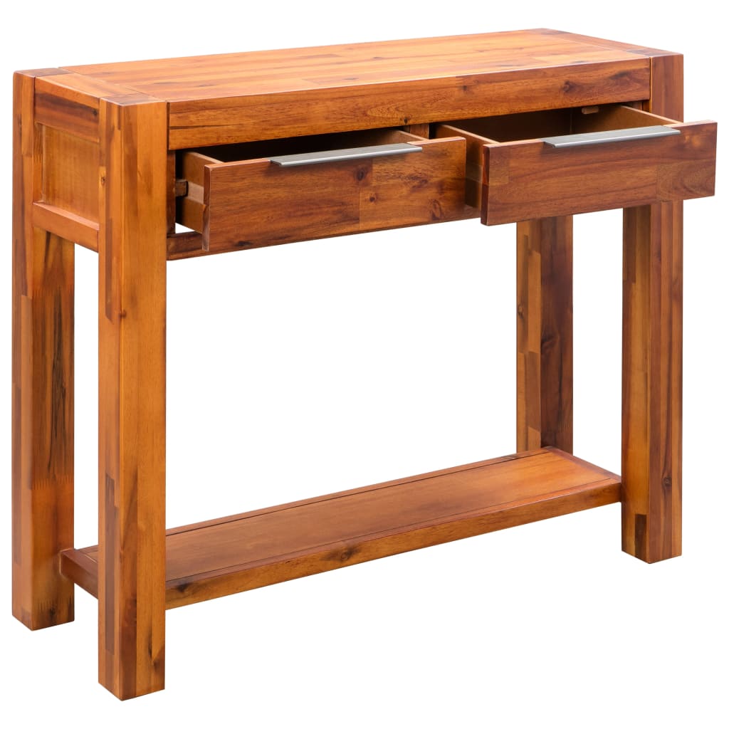 Mesa Consola De Madera Maciza De Acacia 86x30x75 Cm_2