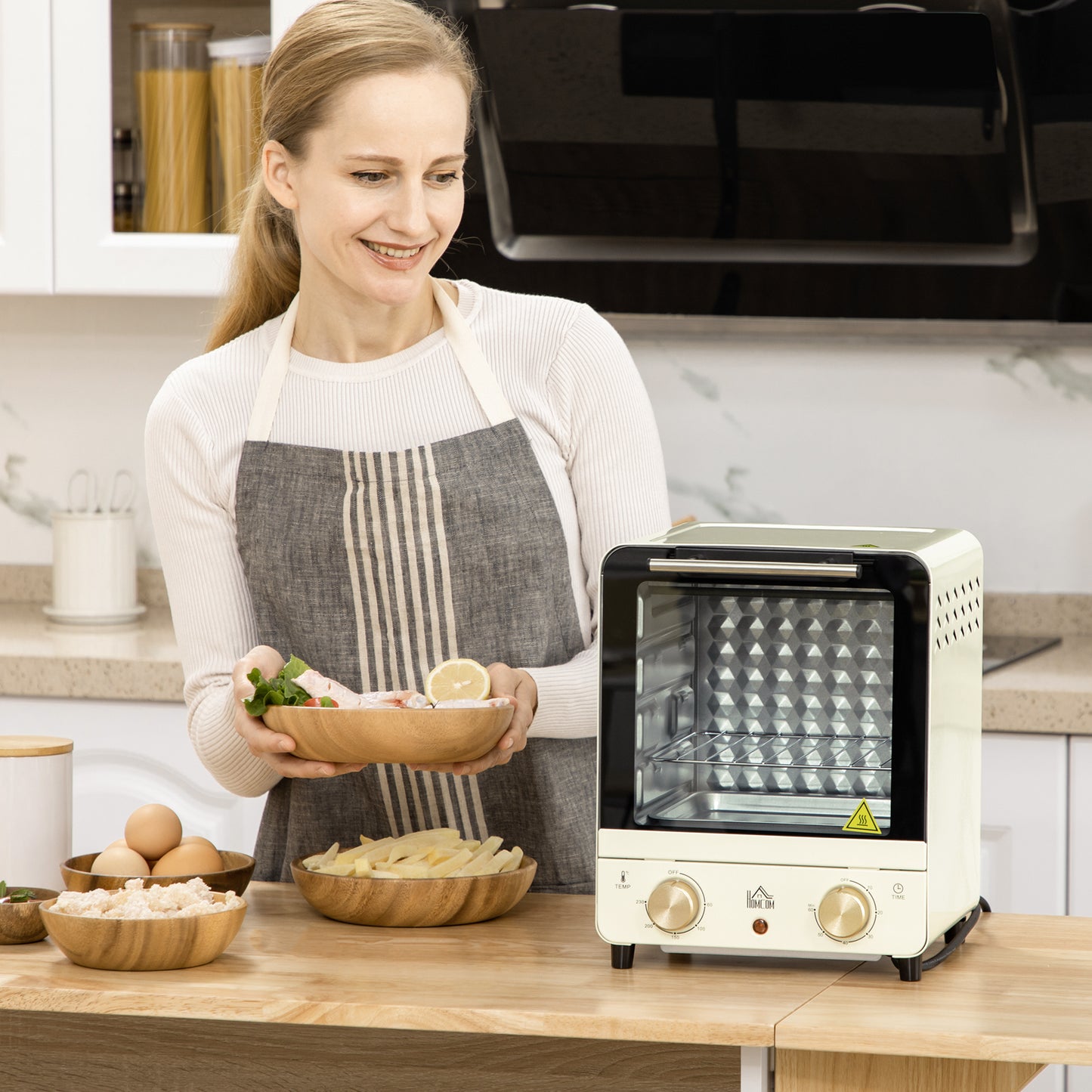 Homcom Horno Eléctrico Sobremesa 15 Litros 1000w Con Temperatura Hasta 230 ℃_1