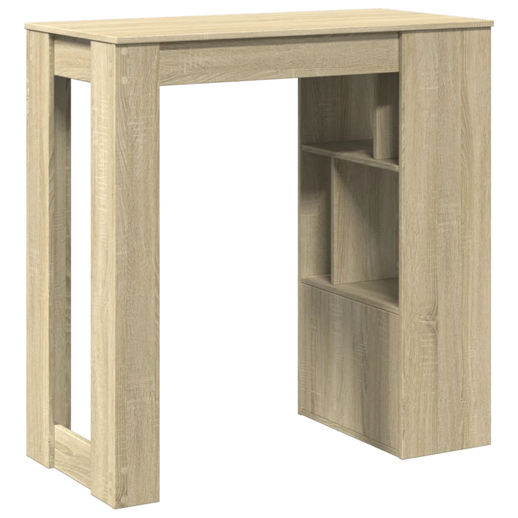 Mesa Alta Bar Con Estantes Madera Roble Sonoma 102x50x103,5 Cm_4
