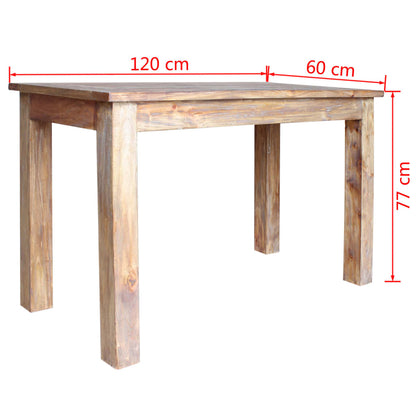 Mesa De Comedor De Madera Maciza De Caoba 120x60x77 Cm_4