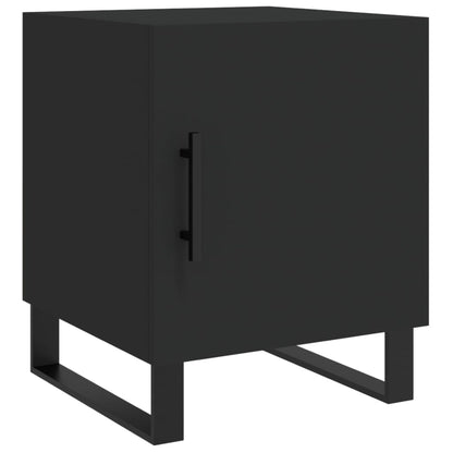 Mesita De Noche Madera De Ingeniería Negro 40x40x50 Cm_0