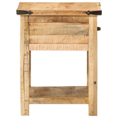 Mesita De Noche Madera Maciza De Mango 40x40x50 Cm_2