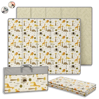 Alfombra Plegable Para Bebé 200 × 150 Cm, Reversible Animales/hojas Bathby_0