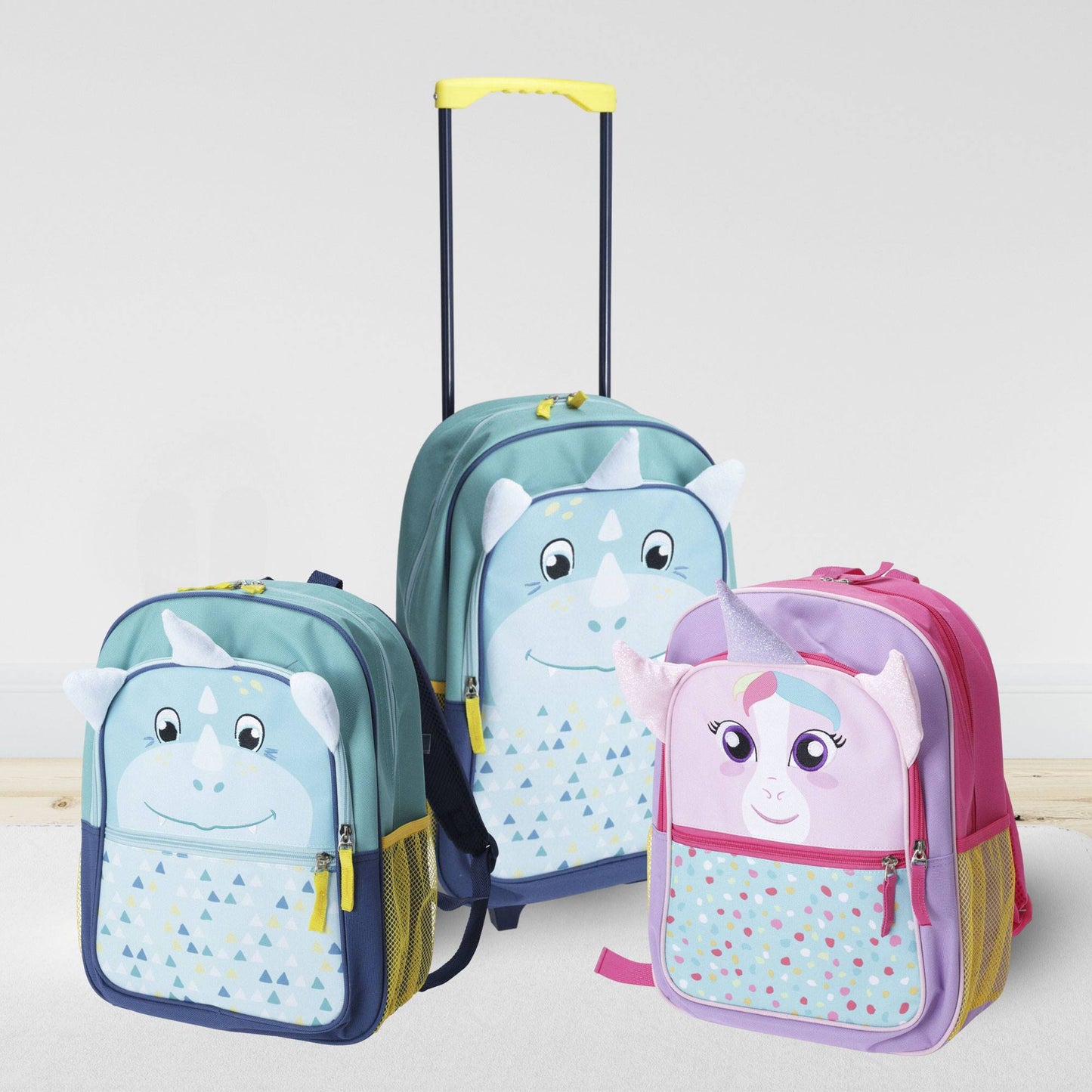 Well Home Mochila Infantil Con Ruedines Diseño Dino En Poliéster 31x17x47cm_4