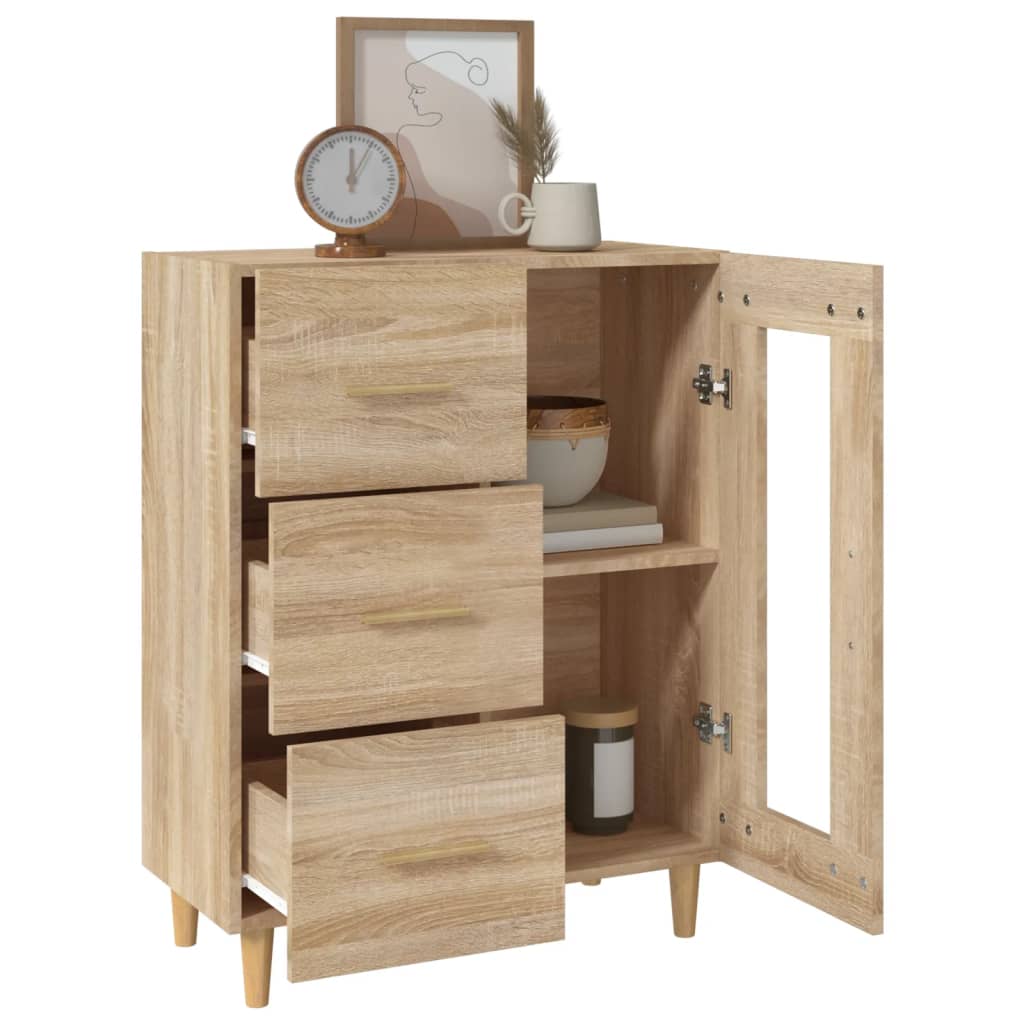 Aparador De Madera De Ingeniería Roble Sonoma 69,5x34x90 Cm / Vetonek_5