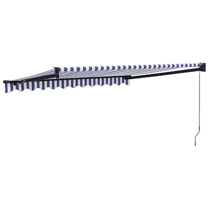 Toldo Retráctil Aluminio Y Tela Azul Y Blanco 3x2,5 M_4
