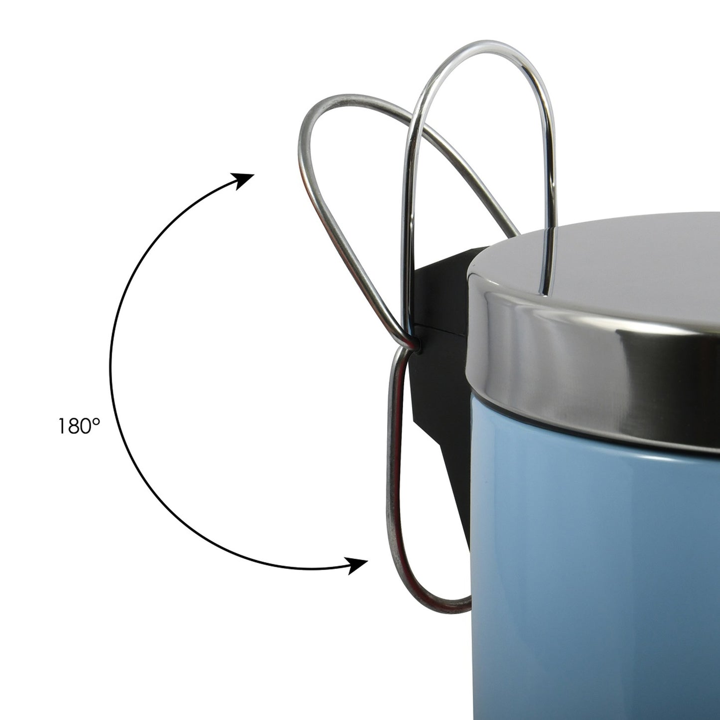 Cubo De Basura Con Pedal Msv 3l De Acero Inoxidable En Color Azul Pastel_5