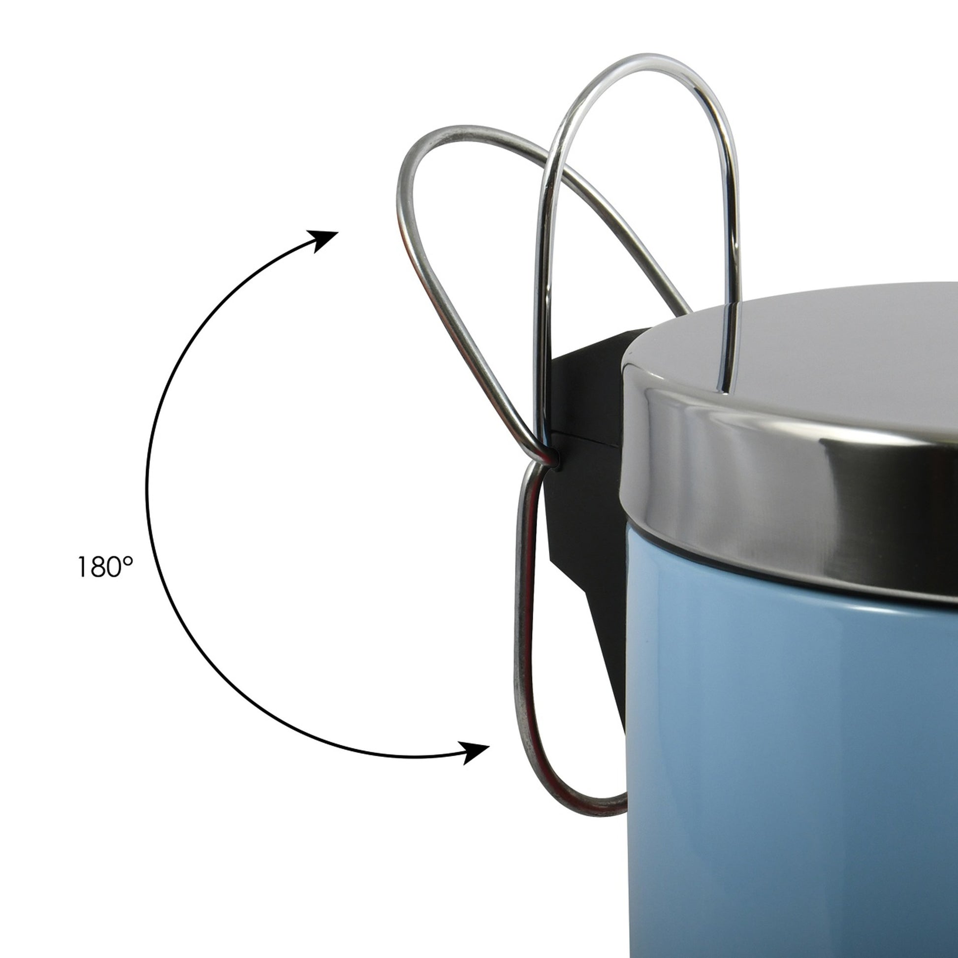 Cubo De Basura Con Pedal Msv 3l De Acero Inoxidable En Color Azul Pastel_5