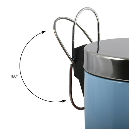 Cubo De Basura Con Pedal Msv 3l De Acero Inoxidable En Color Azul Pastel_5