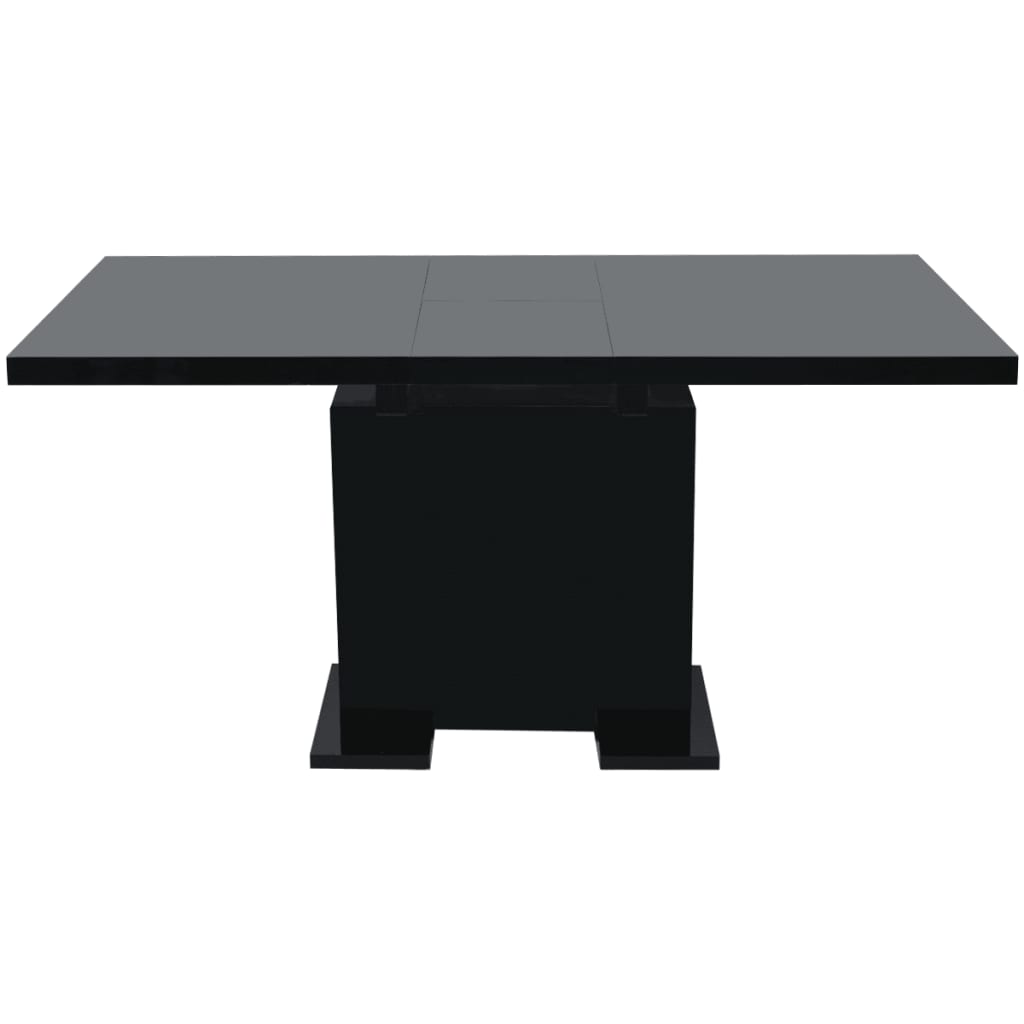 Mesa De Comedor Extensible Negra Con Brillo_0