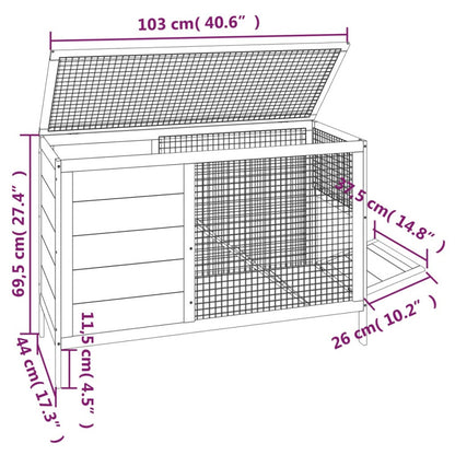 Vidaxl Conejera De Madera Maciza De Pino Marrón 103x44x69,5 Cm_5