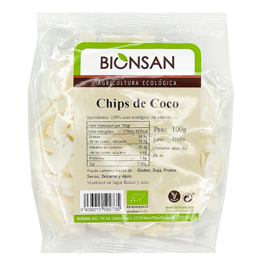 Chips De Coco Sin Azúcar Ecológicos 100gr_0