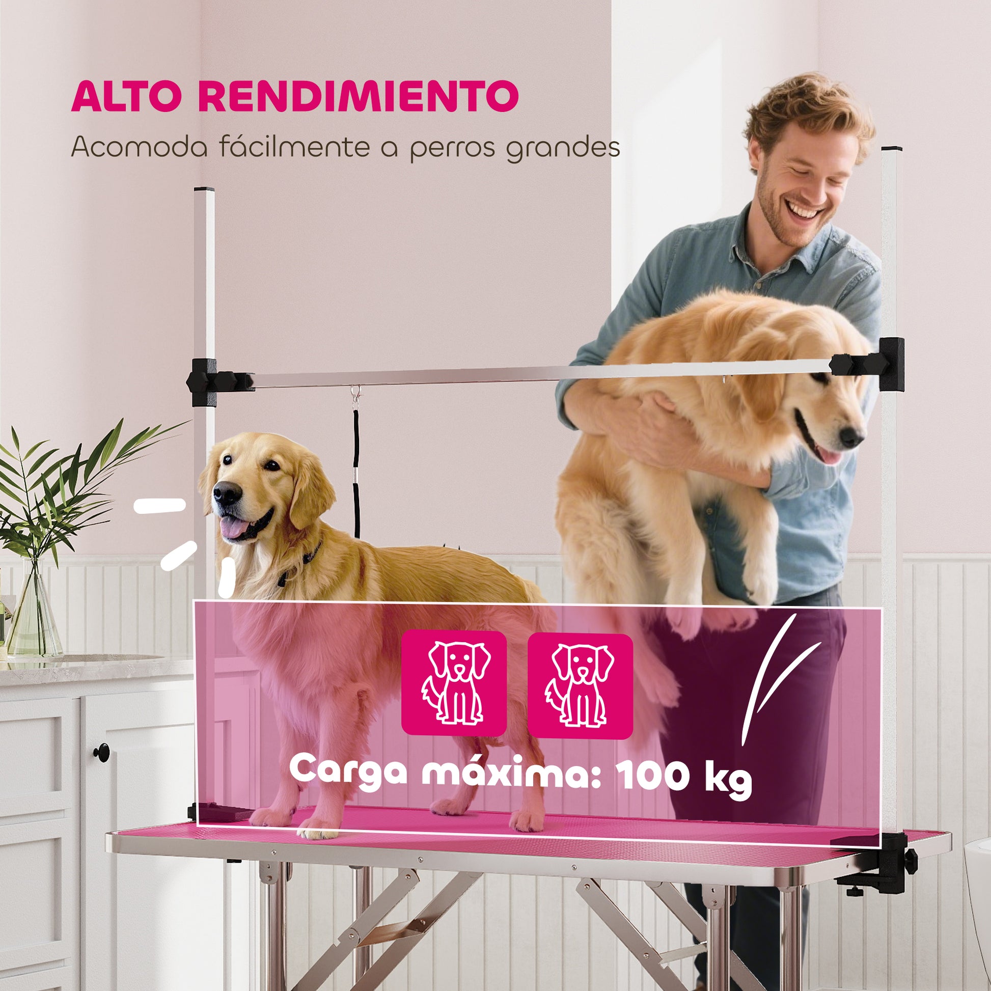 Pawhut Mesa De Peluquería Canina Plegable_4