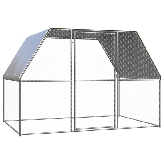 Vidaxl Jaula Gallinero De Exterior De Acero Galvanizado 3x2x2 M_0