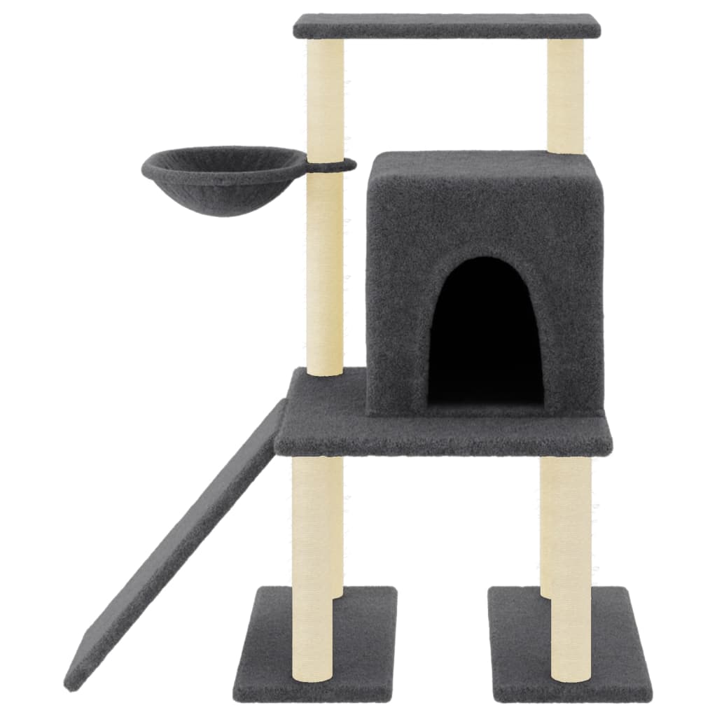 Rascador Para Gatos Con Postes De Sisal Gris Oscuro 96,5 Cm_2