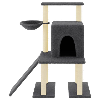 Rascador Para Gatos Con Postes De Sisal Gris Oscuro 96,5 Cm_2