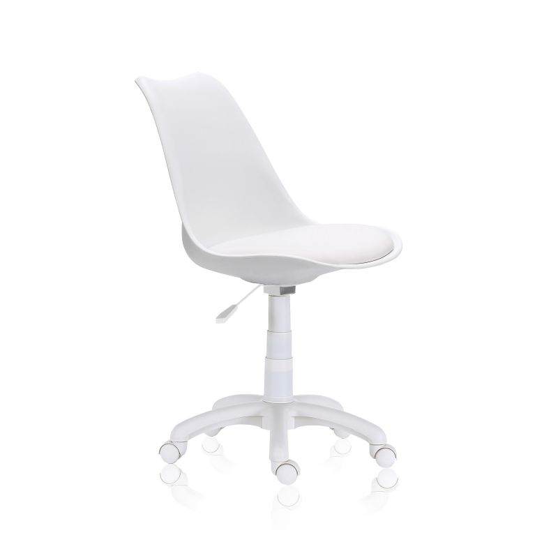 Silla De Escritorio Lina Pvc, Blanco, 60 X 79-89 X 60_0