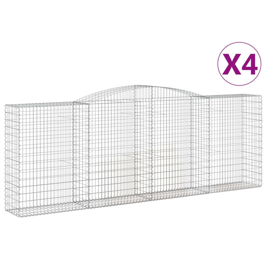 Cestas Gaviones 4 Uds Forma De Arco Hierro 400x50x140/160 Cm_0