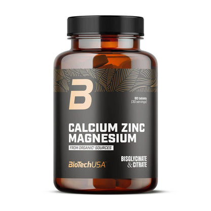 Calcio, Zinc Y Magnesio (orgánico) - 90 Tabletas - Minerales - Biotech Usa_0