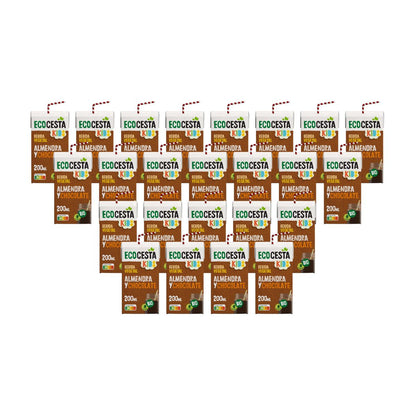 Pack 24 x Bebida Vegetal Mini De Almendra Con Chocolate Bio Ecocesta 200 Ml