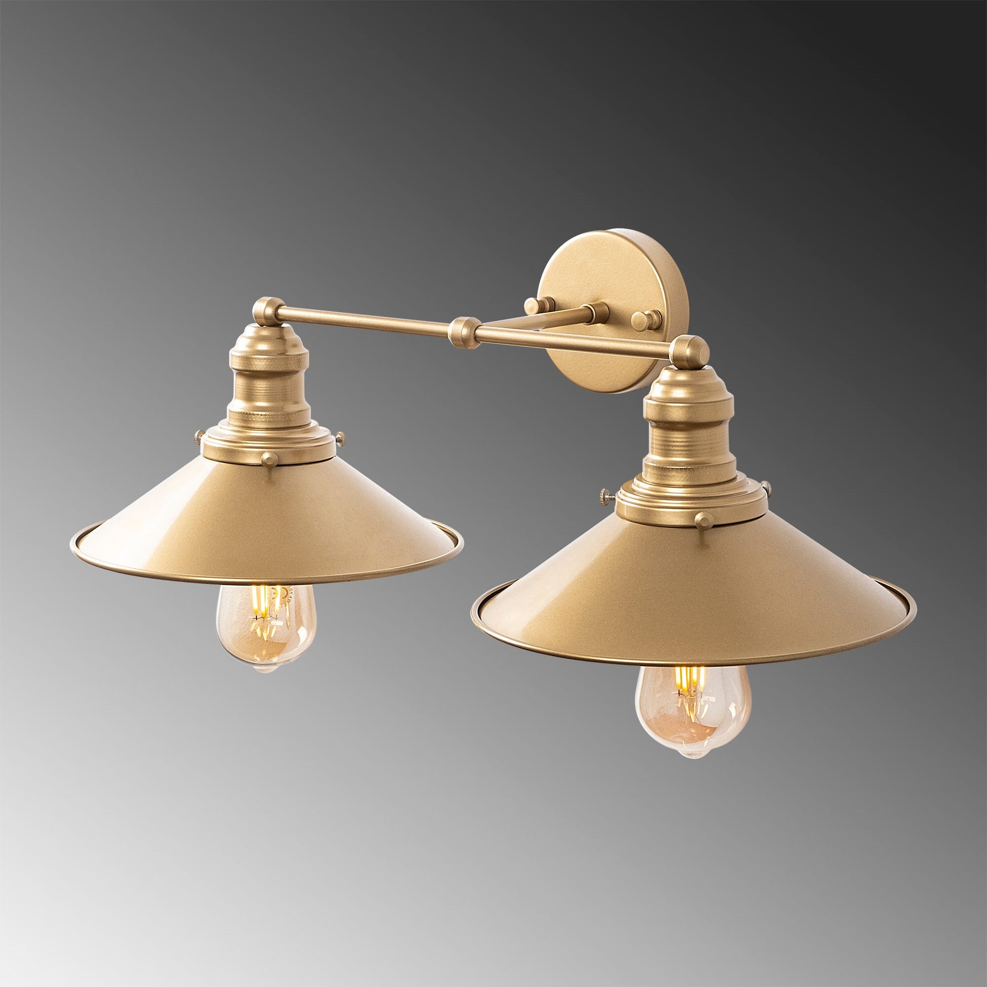 Aplique De Pared, Metal , Oro, 55x27x20, Casquillo 2 X E27 Max 40 W_2