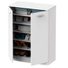 Armario Dormitorio, Multiusos, Baño, Mueble Cocina, Zapatero 2 Puertas 5 Estantes101x74x36 Cm, Briebe, Nova, Blanco