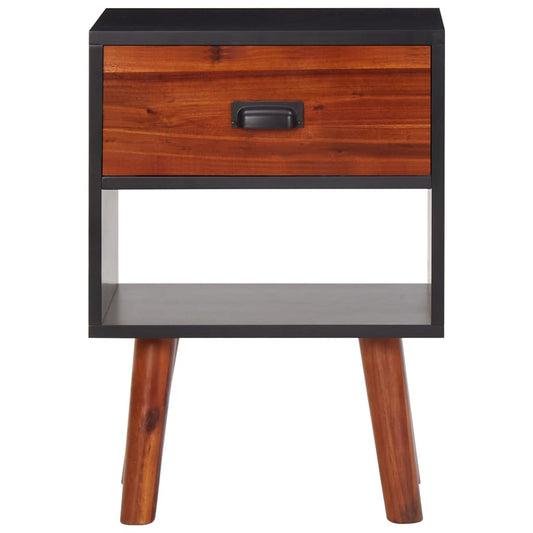 Mesita De Noche De Madera De Acacia Maciza 40x30x57 Cm_0