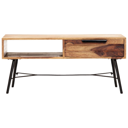 Mesa De Centro De Madera Maciza De Sheesham 88x55x40 Cm_0
