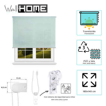 Estor Azul Claro 180x140cm Translúcido Enrollable Wellhome_1