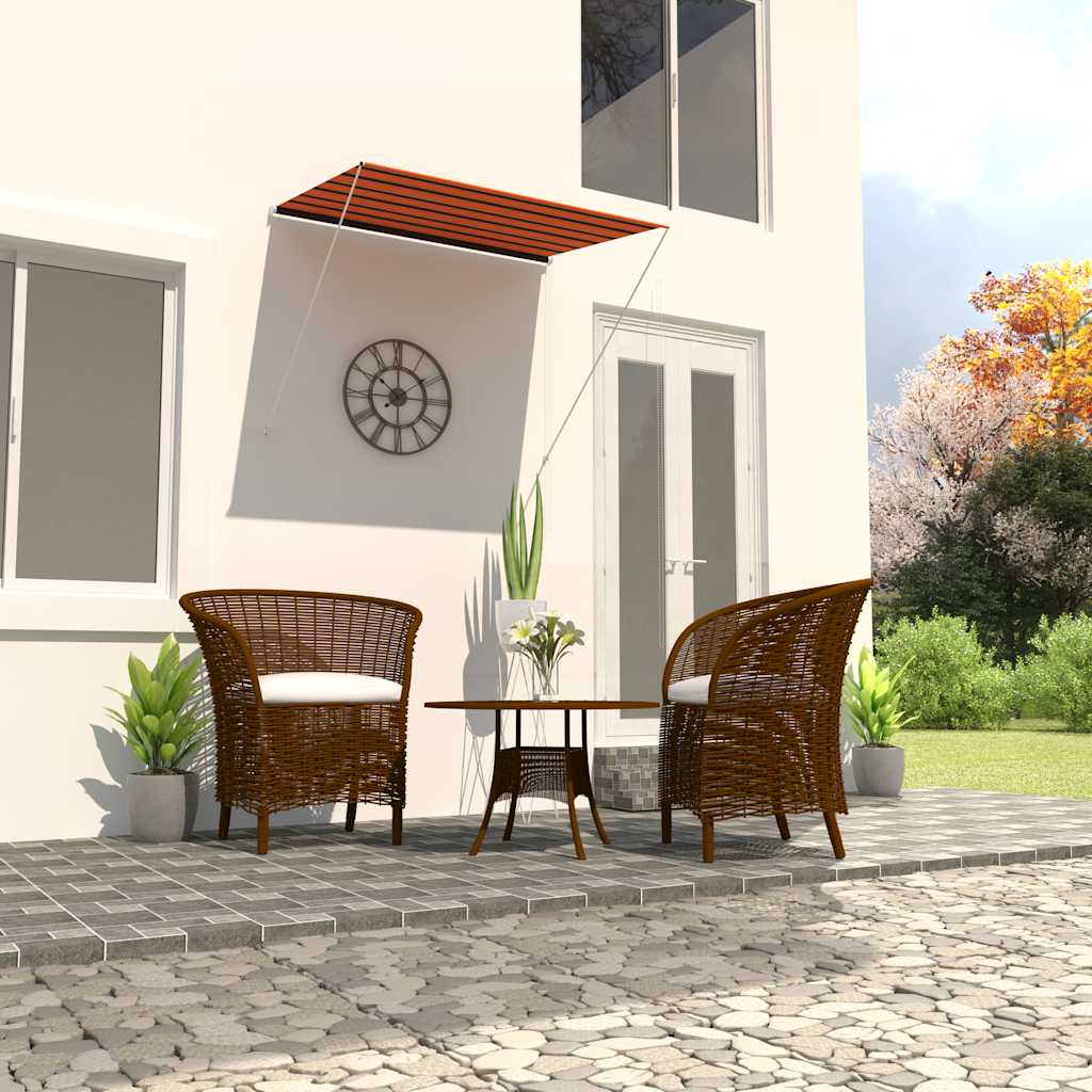 Toldo Retráctil Naranja Y Marrón 200x150 Cm_1