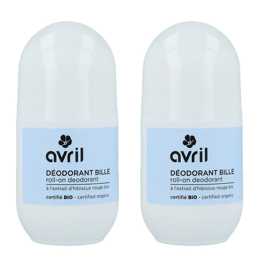 Pack PROMO 2x Desodorante orgánico roll-on mujeres Avril 50 ml