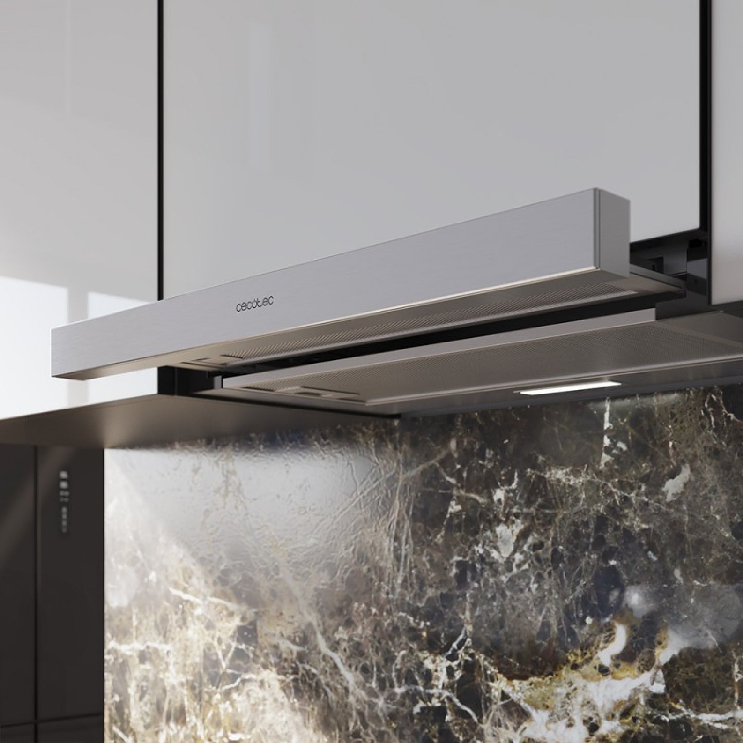 Campana Extractora Telescópica De 60cm Bolero Flux Tlm 603500 Inox A. Motor 70w, Potencia Succión 350m3/h, Control Mecánico, 2 Niveles De Potencia,_3