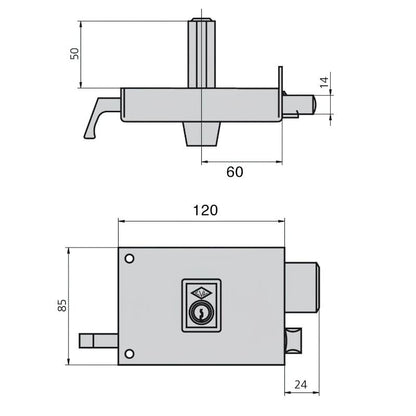 Cerradura Cvl 1125a/ 12/he Derecha