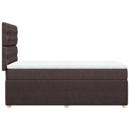 Cama Box Spring Con Colchón Tela Marrón Oscuro 90x190 Cm / Vetonek_1