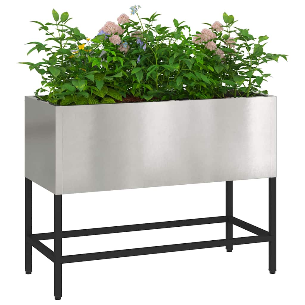 Jardinera Elevada Plateado 60 X 26 X 45 Cm Acero Inoxidable_2
