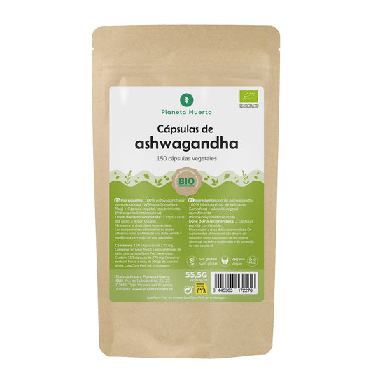 Ashwagandha BIO Planeta Huerto 150 cápsulas